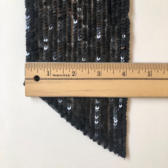 NWOT Black Sequined Scarf, Wrap or Belt - Picture 5 of 10